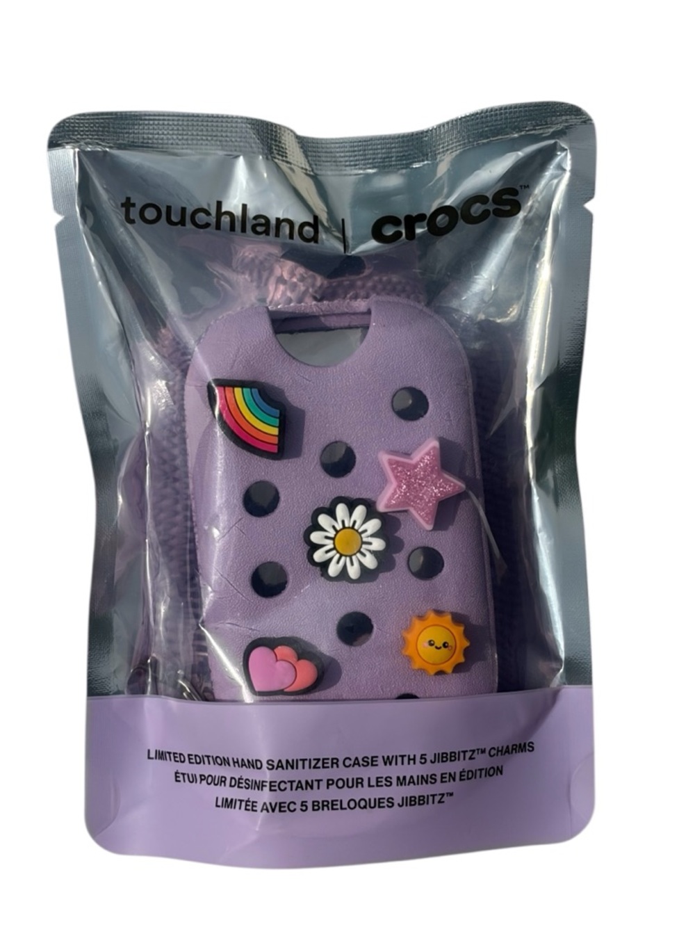 CROCS X TOUCHLAND HAND MIST CASE - PIXIE LAVENDER W/ JIBITZ-NWT!